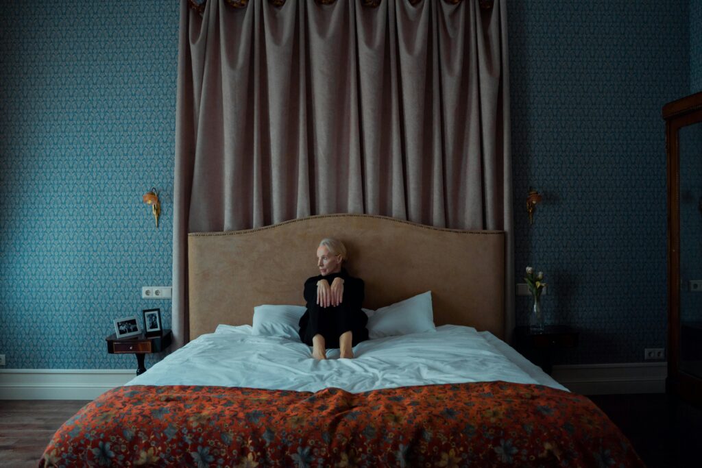 woman alone inside the room
