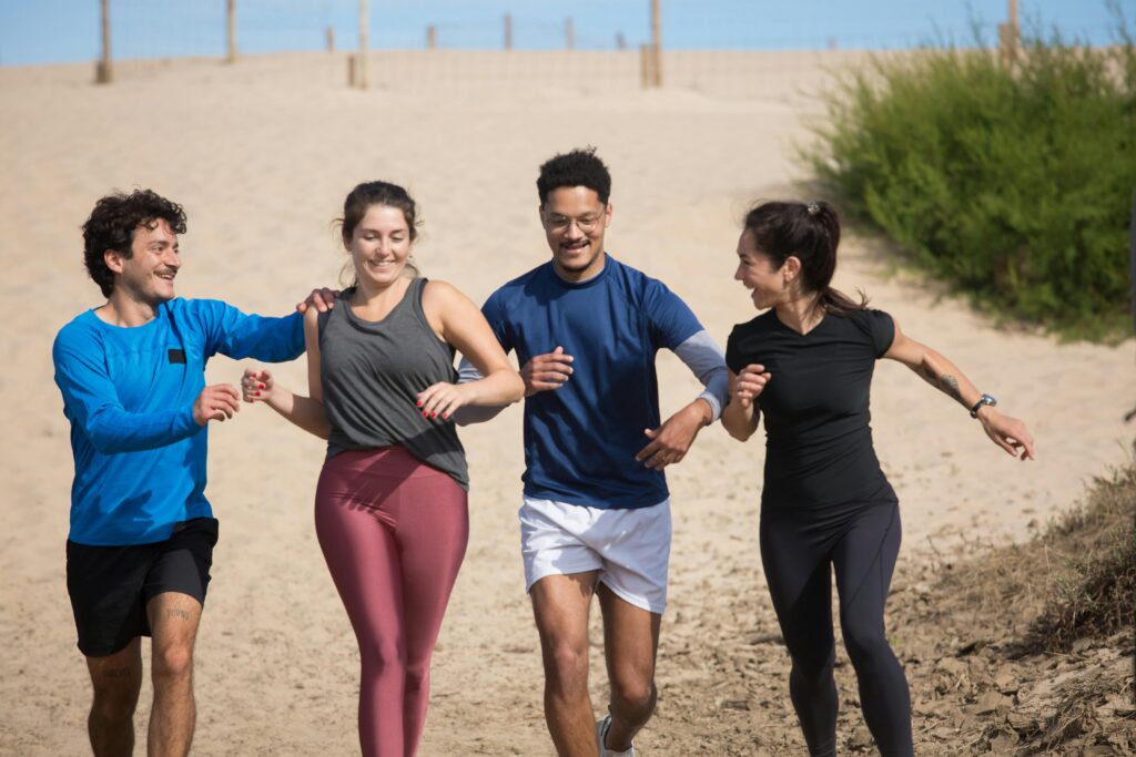 run a marathon with friends